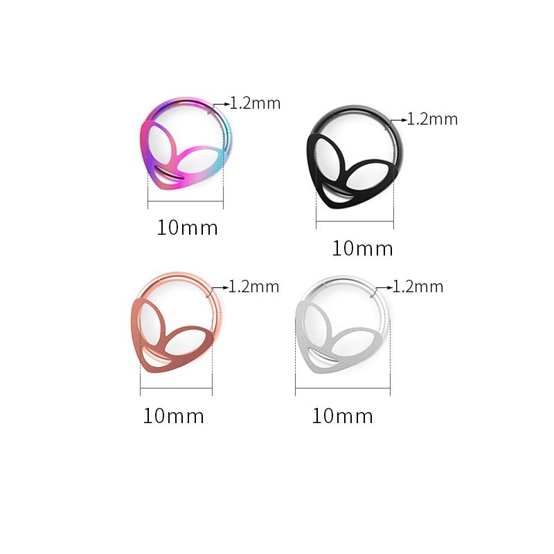 1pcs Alien Hoop Septum Nose Ring Hinged Clicker Segment Cartilage Earring Eyebrow Piercing Ear Stud Tragus Helix Body Jewelry