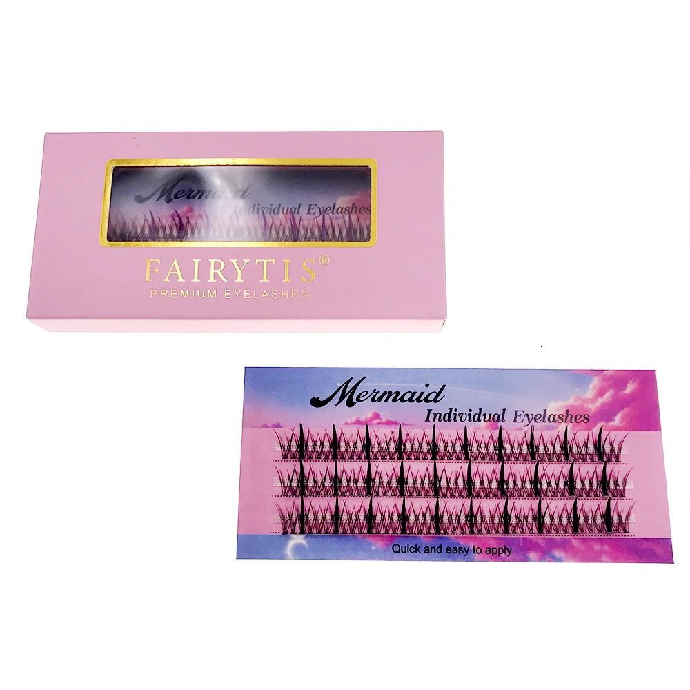 FAIRYTIS Arrival Mermaid Individual Eyelashes 0.07mm C Curl Natural Segmented Single Cluster Lashes 240624