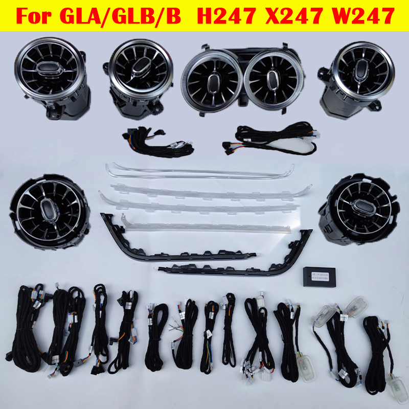 Car Air Vent Outlet Turbine Lamp For Mercedes-Benz GLA/GLB/B class H247 X247 W247 LED Atmosphere Nozzle Luminous Ambient Light