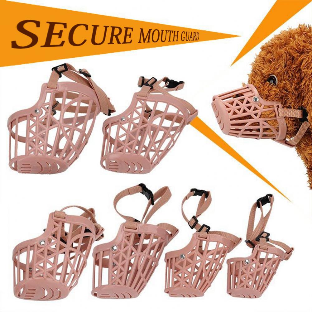 Dog Muzzle with Japanese Buckle Adjustable Dog Muzzle Adjustable Breathable Plastic Pet Muzzle for Dogs for Training