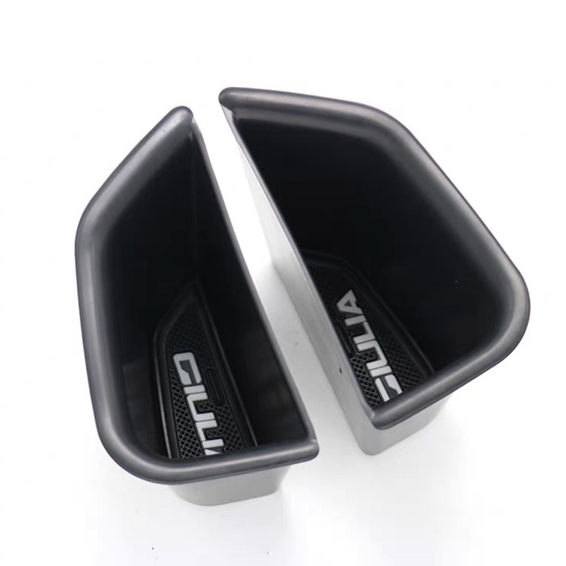 Car black front door side storage box with anti-skid pad handle and armrest box for 17-22 Alfa Romeo Giulia modified accessories