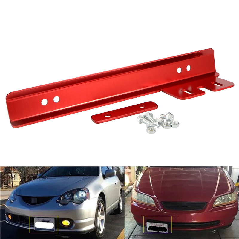 Universal Car Bumper Front License Number Plate Frames Mounting Relocate 6 Color Aluminum Bracket Holder For Volkswagen Honda