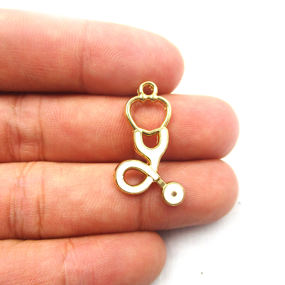 10pcs 8x30mm 11x28mm Medicine Charms Syringe Charms Pendants Jewelry Making Stethoscope For DIY Handmade Craft fitting XL457