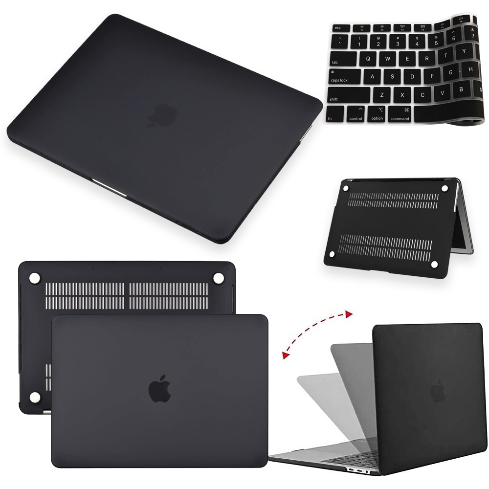 For Apple Macbook Air 13/11 Inch /Pro 13 A2338/15/16 Inch Macbook 12"(A1534) Anti-fall Matte Black Laptop Case+US Keyboard Film