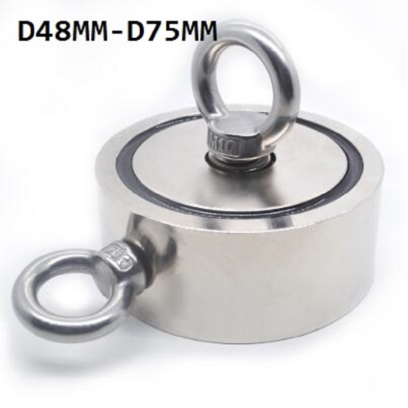 Strong Neodymium Magnet Double Side Search Magnetic hook D48 - D74mm Super Power Salvage Fishing Magnetic Stell Cup Holder
