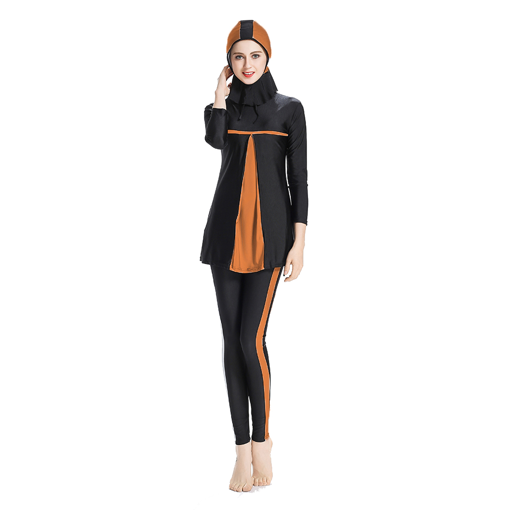 YONGSEN Long Sleeve Muslim Swimwear Women Beach High Quality Islamic Burkinis Lady Burning Hijab Swimsuit With Flowers Clothing