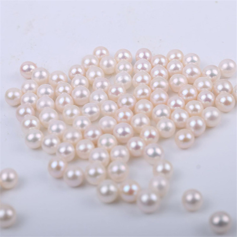 Hot Sale 3A Quality Round Freshwater Pearls No/Half/Full Hole Loose Beads Pearl White Shinning Luster Natural Pearls 2-12mm
