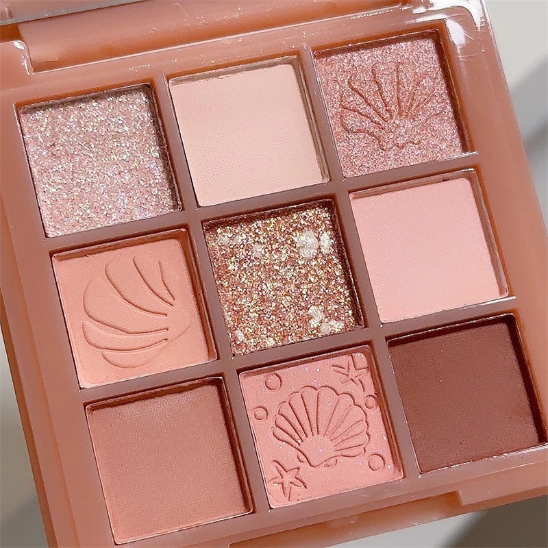 DIKALU Shell Nine Color Eyeshadow Plate Powder Purple Low Saturation Earth Blush High Light Lying Silkworm Compr 240624