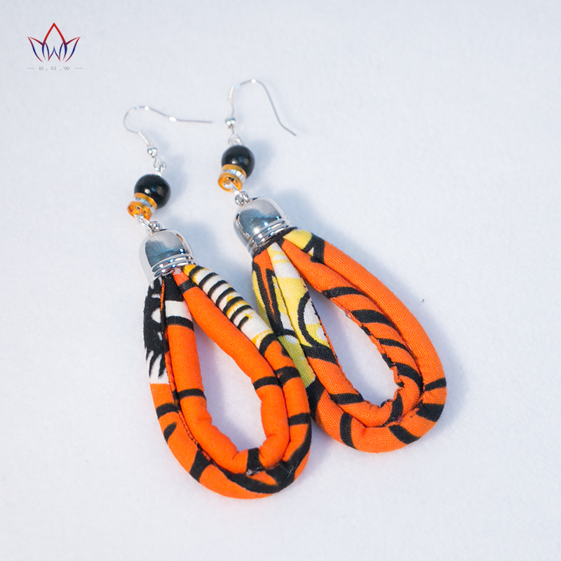 BRW 2023 African Tribal Necklace Set Colorful Statement Necklace And Earrings Ethnic Fabric Handmade Jewelry Sets WYB77