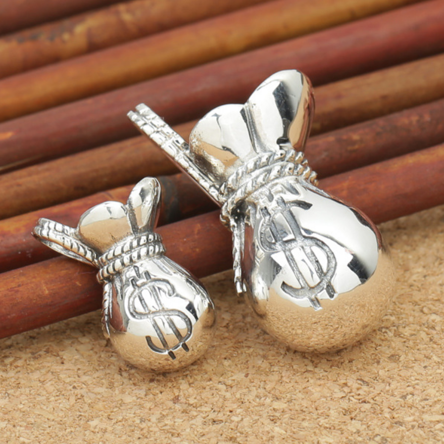Personality Design Thai Silver Jewelry Vintage Pendant 925 Sterling Silver Pendant Lucky Money Bag Pendant Female Silver Jewelry