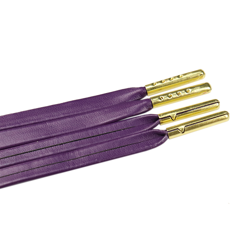 Coolstring Green/Blue/Purple Vigorous Youth Shoe Lace 7MM Student Leather Shoelace Premium Cord With Metal Alget For Adults&Kids