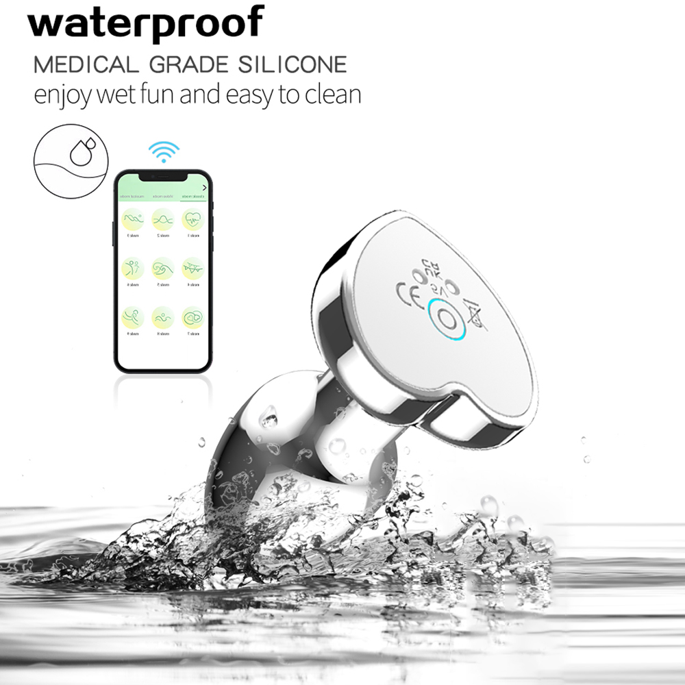 App Control Man and Woman Metal Anal Plug Vibrating Remote Heart-Shaped Anal Dildo Adult Luminous Electric Couple Intimate Toys