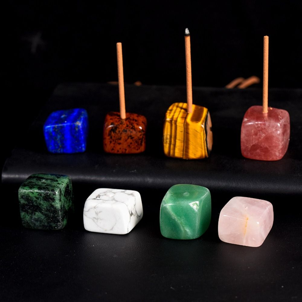 Incense Base Incense Holder Traditional Square Natural Crystal Stone Incense Sticks Burner Buddha Incense Ornaments Fresh Air