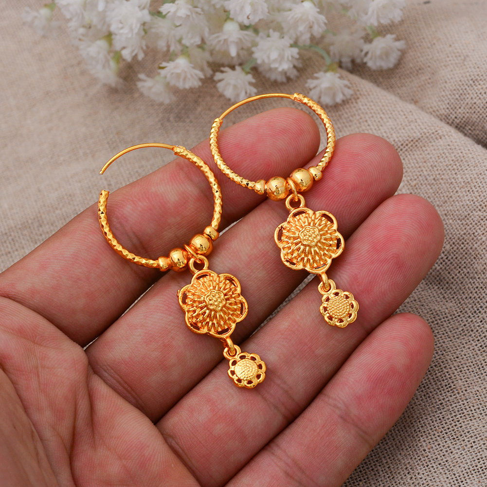Indian Chokers Wedding Earrings Gold Color Earrings For Women African/Dubai/Arab Wedding/Party Wife Gift