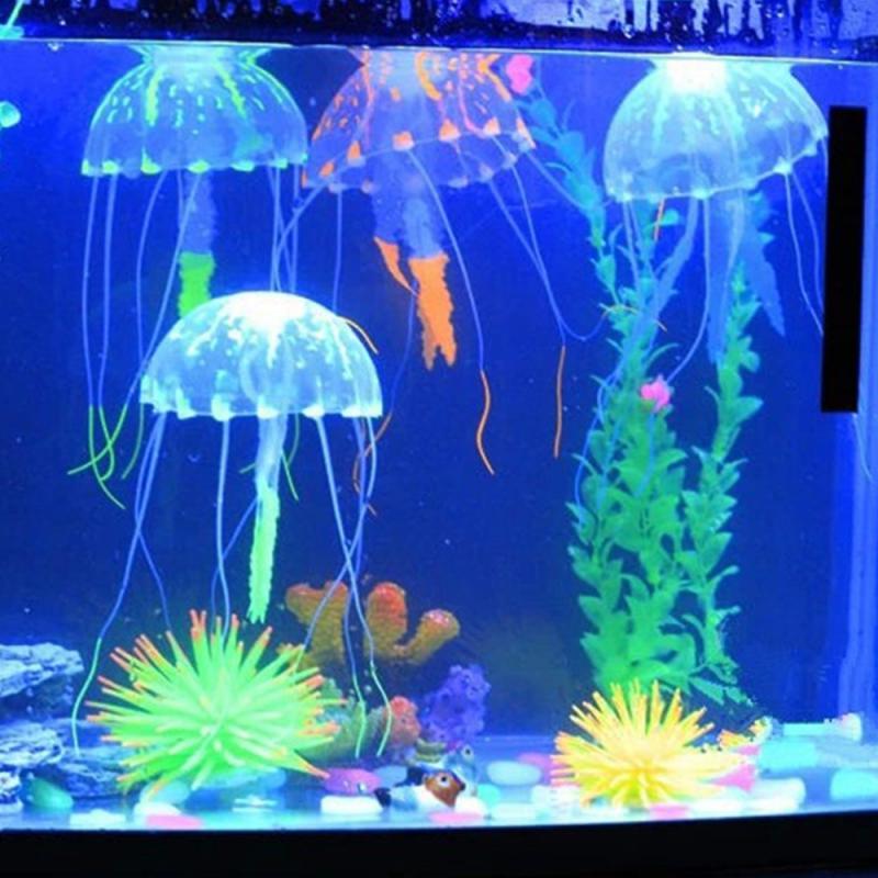 Artificial Swim Luminous Jellyfish Aquarium Decoration Fish Tank Underwater Live Plant Luminous Ornament Aquatic Landscape