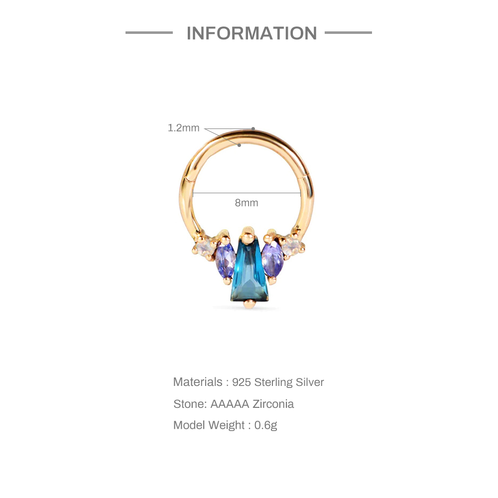 ROXI Personalized Color Diamond Earring 925 Silver Geometric Horse Eye All-match Cartilage Earring Ladies Accessories 2023