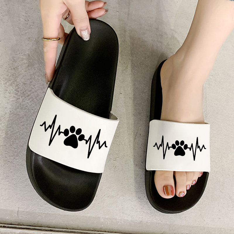 shoes for women Cute puppy slippers Dog paw house outdoor Beach slides summer hotest flip flops