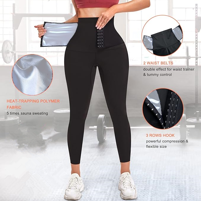 Body Shaper Sauna Slimming Pants Hot Thermal High Waist Fat Burning Sweat Capris Butt Lifting Tummy Control Workout Shapewear