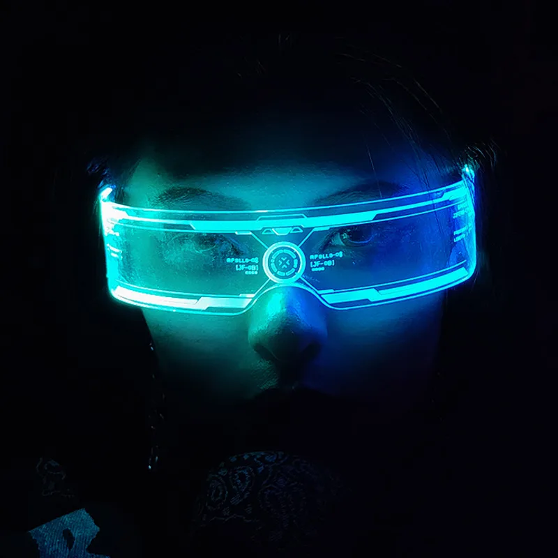 Cyberpunk Glasses Future Technology Sense Bar Led Glasses Luminous Disco Glasses Web Celebrity Performance Equipment