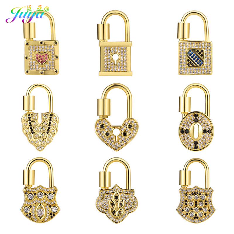 Juya DIY Heart Snake Tiger Rainbow Saint Virgin Screw Carabiners Locket Clasps Accessories For Handmade Charms Jewlery Making