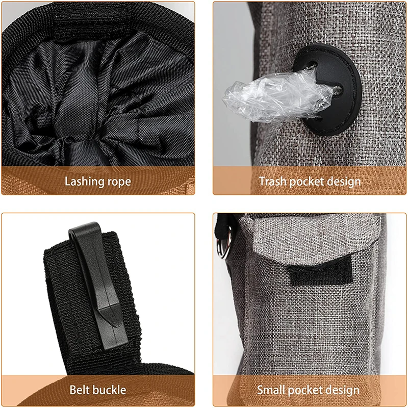 Durable Dog Treat Pouch Adjustable Waistband Waterproof Pet Traning Bag For Leash Toys Kibble Food Small To Large Dogs