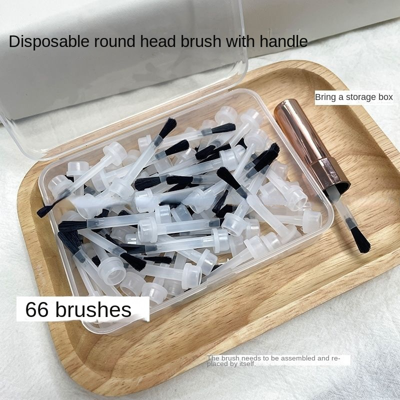 66Pcs/Box Disposable Nail Polish Brush Nail Polish Bottle Replacement Brush Nail Brush Liquid Applicators Manicure Tools