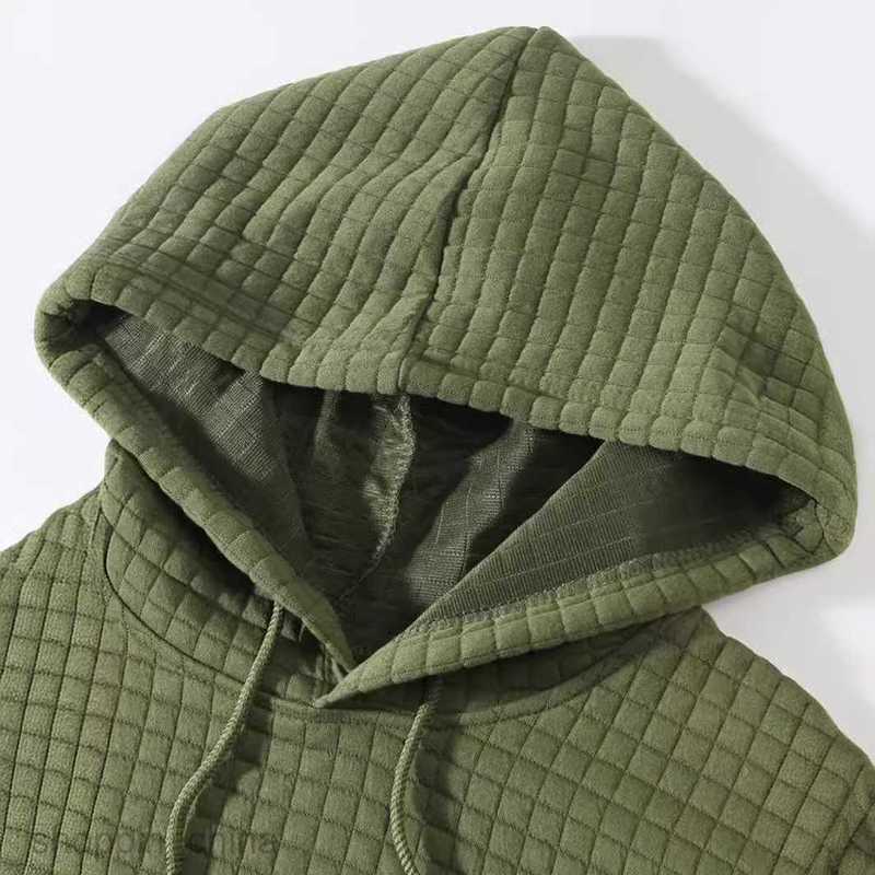 Men's Hoodies Sweatshirts Autumn/Winter Large Hooded Male Casual Personalized Fashion Sweater Checkered Coat Men