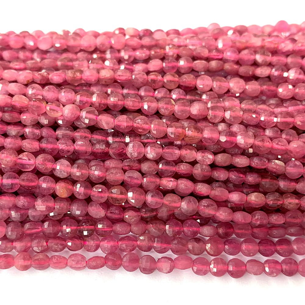 Veemake Natural Flat Coin Disce Faceted Small Beads Tourmaline Spinel Ruby Sapphire Iolite Diopside Labradorite Aquamarine C2