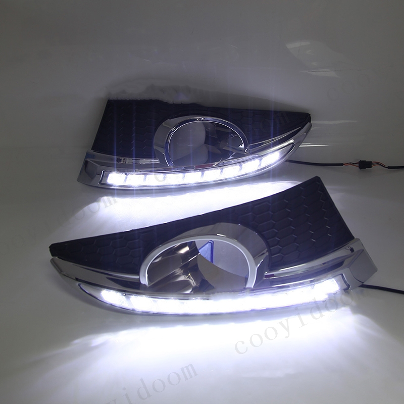 Car 12V LED DRL Daytime Running Lights with fog lamp hole For Chevrolet Captiva 2011 2012 2013 2014 2015 Turn Signal Relay