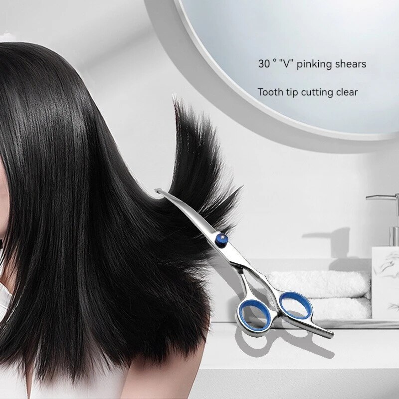 Curved Scissors Round Head Barber Scissors Home Hairdressing Scissors Shaving Scissors Hairdressing Tools