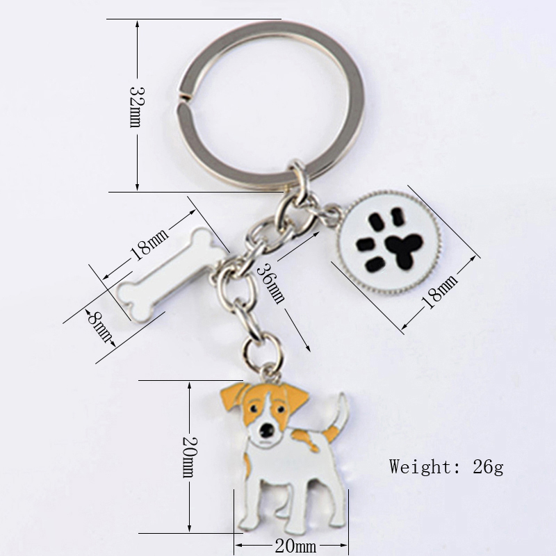 Jack Russell Terrier Key Chains For Women Men Alloy Metal Dog Pendant Key Ring Car Keychain Bag Charm Keyring gifts