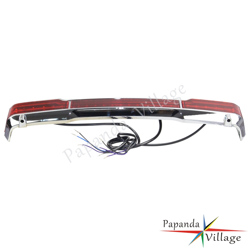 Papanda Motorcycle Chrome Running Brake Light LED Taillights For Harley Touring Classic King Electra Glide Tour Pack 1997-2008
