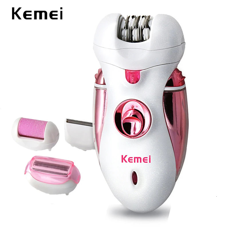 Kemei 4 in 1 Rechargeable Hair Epilator Women Shaver Female Electric Hair Shaving Machine Body Lady Trimmer Removal 240624