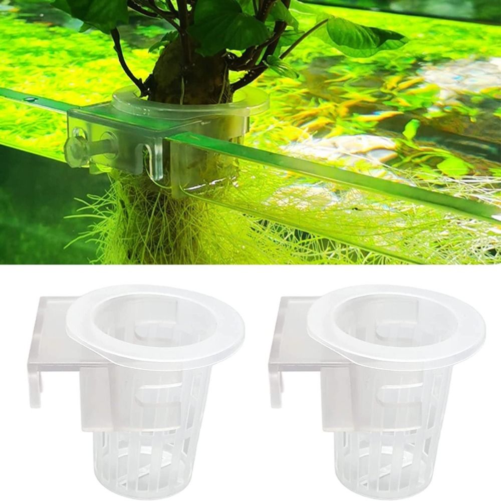 Hanging Aquarium Plant Holder Adjustable Fish Tank Planter Cups with Hole Aquarium Planter Cups for Aquascape Decoration