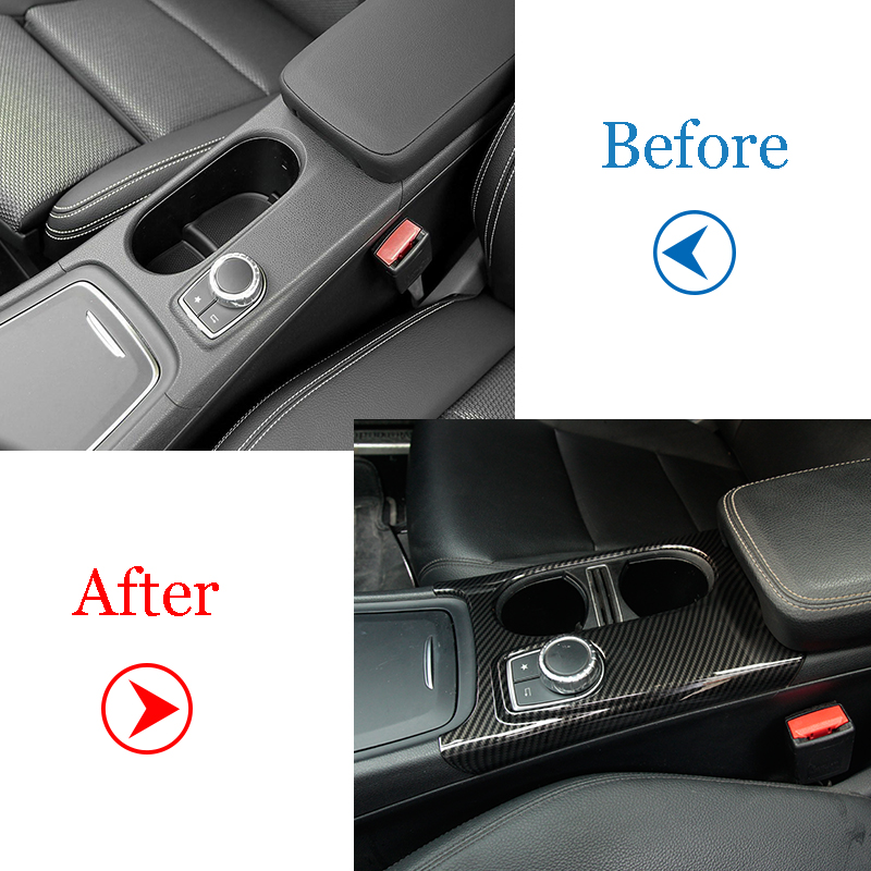 For LHD RHD ABS Chrome Cup Holder Cover Trim For Mercedes Benz A/GLA/CLA Class C117 W117 W176 X156 2012-2018 AMG Accessories
