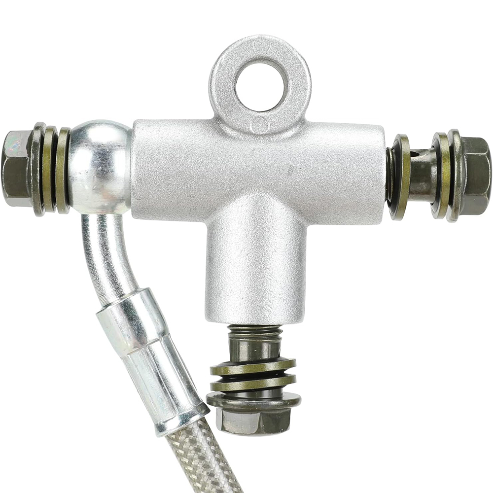 Motorcycle Hydraulic Brake Clutch Line Hose 10mm Banjo Tee Hose Connector 3 Way Adapter for Dirt Bike ATV Moped Scooter,etc