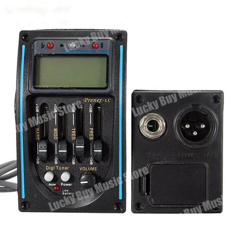 LC-5/4 5 Band Acoustic Guitar Preamp EQ Equalizer Pickup Tuner System with Micro Phone Pickup for Acoustic Guitar