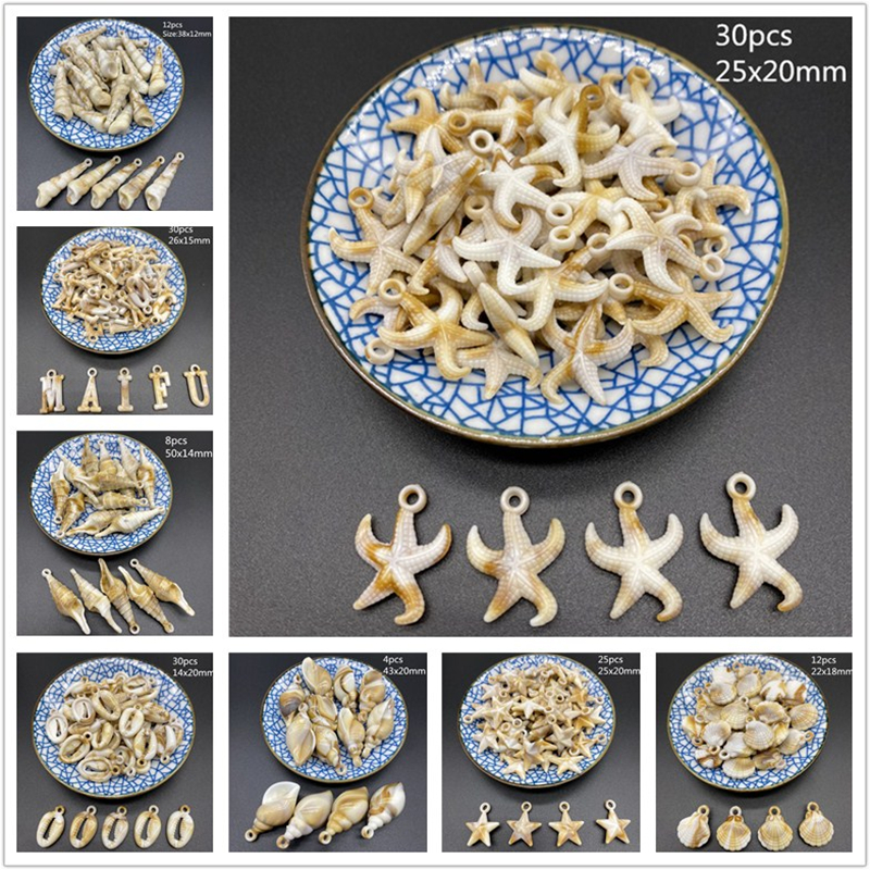 15-45mm Starfish Seashell Beach Craft Sea Stars Acrylic Beads For Jewelry Making DIY Earrings Bracelet Necklace Accessories