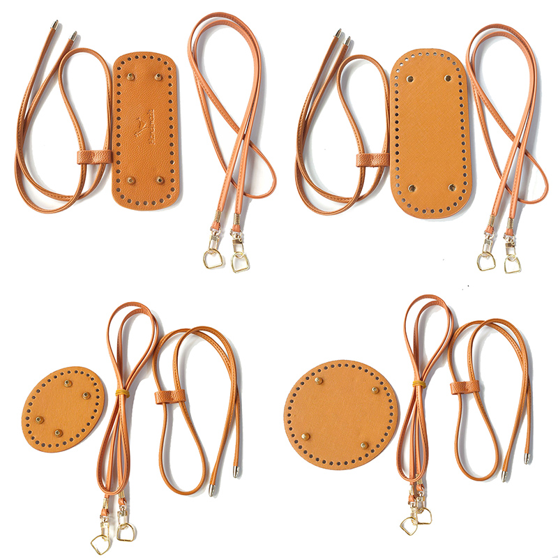 Leather Bag Strap Unique Bag Bottoms Accessories Material for DIY Handmade Hollow Drawstring Braided Bucket Bag