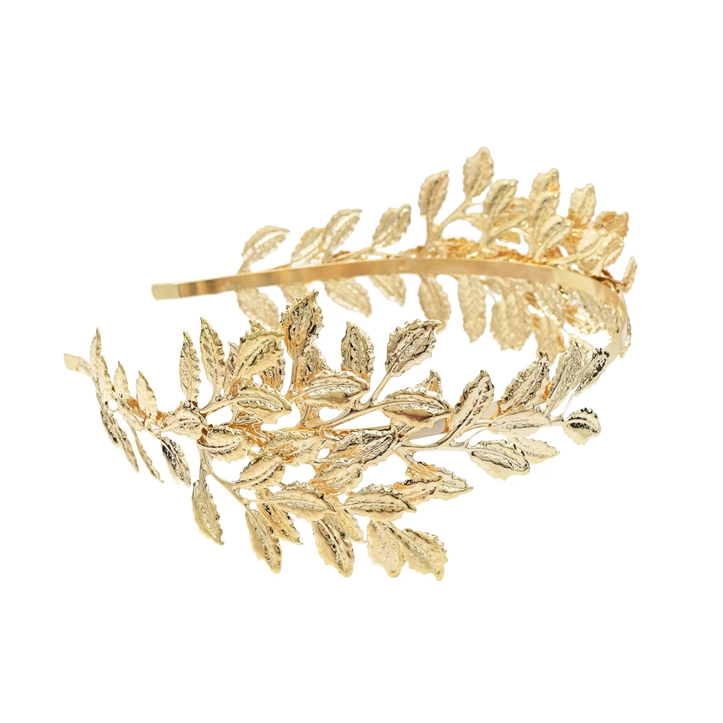 Baroque Greek Roman Metal Leaf Hairbands for Women Boho Head Crowns Tiaras Girl Birthday Jewelry Party Wedding Hair Accessories