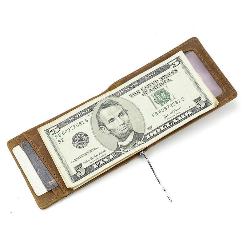 Simple Money Clip Wallets Men - Leather Thin Wallet For Cash New Free Delivery Designer Bag