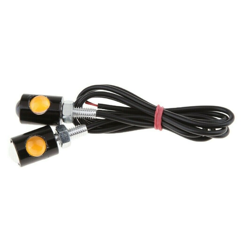 2Pcs LED Motorcycle Signal Lamp Super Bright LED Number License Plate Light Mini Turn Signal Rear Light Brake Fog Lamp Bulb
