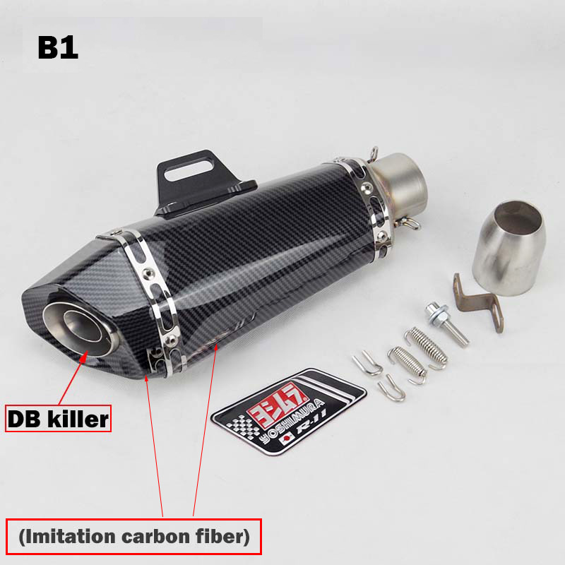 51mm Inlet Universal Motorcycle Exhaust Muffler DB Killer MT07 R3 Z900 CBR500R GSXR750 RC390 ER6N CBR250R CM500 CB400 S1000RR