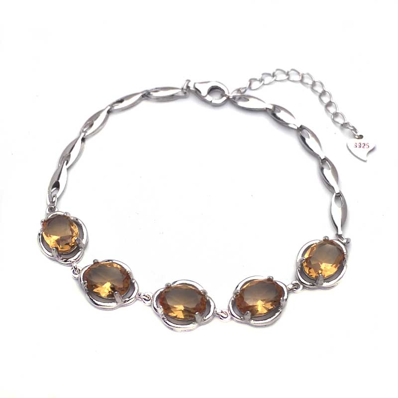 CSJ Zultanite Bracelet Sterling 925 Silver Oval6*8mm Cut Created Sultanite Color Chance Fine Jewelry Women Wedding Party Gift