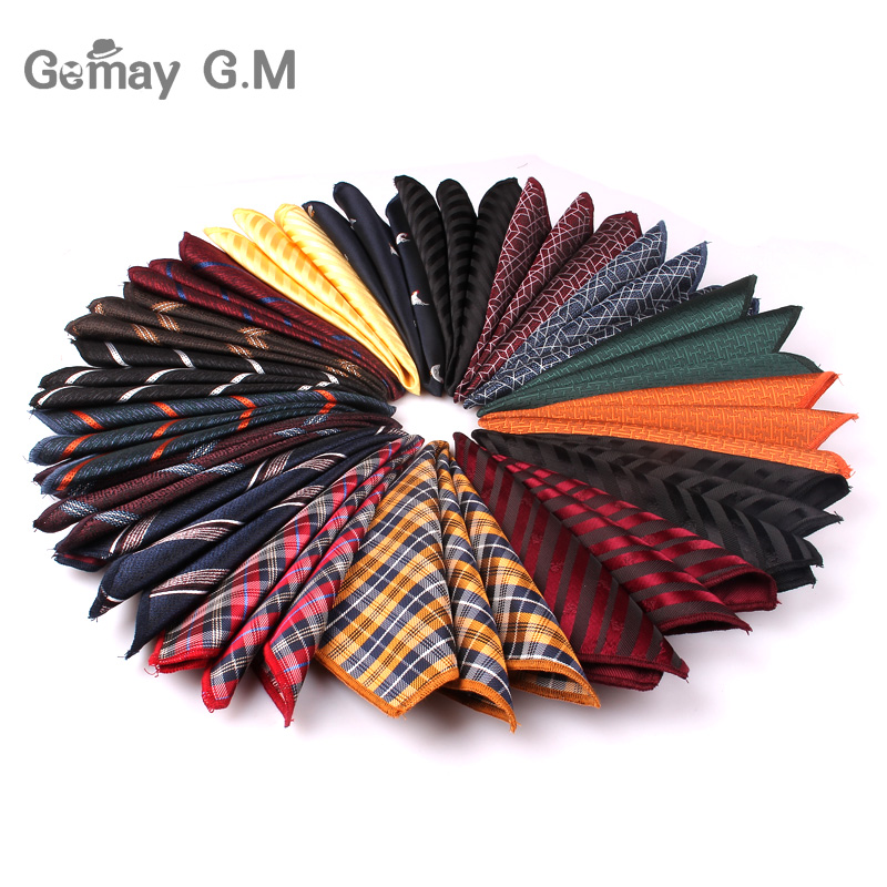 Polyester Handkerchief Striped Pocket Square For Wedding 24cm*24cm Hankies For Men Brand Suits Pocket Towel Hanky