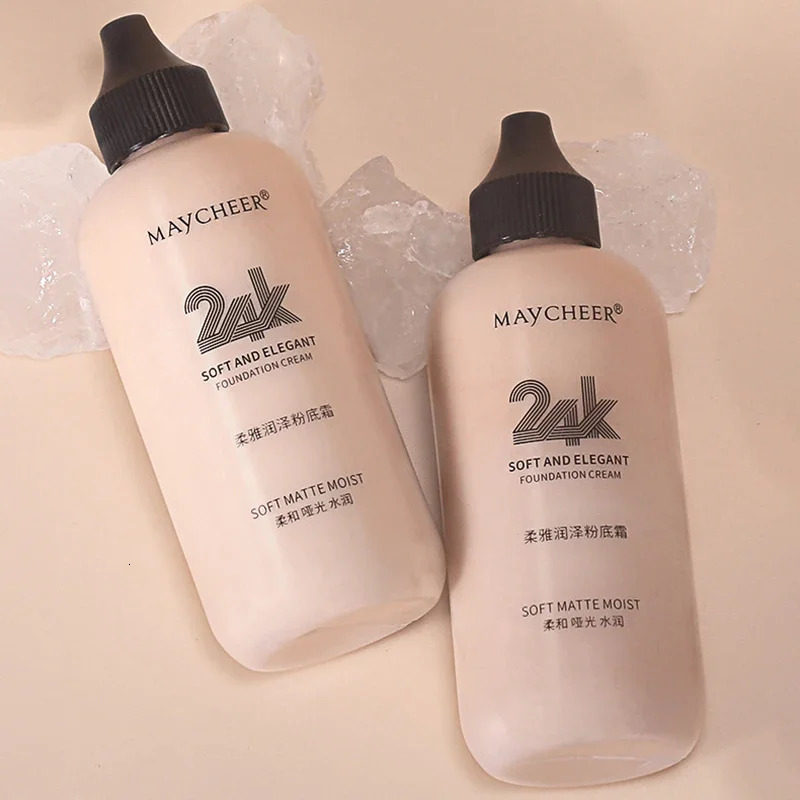120ml Face Sun Block Foundation Cream Waterproof Make Up Mineral Liquid Foundation Full Cover Base Concealer Makeup Cosmetics 240621