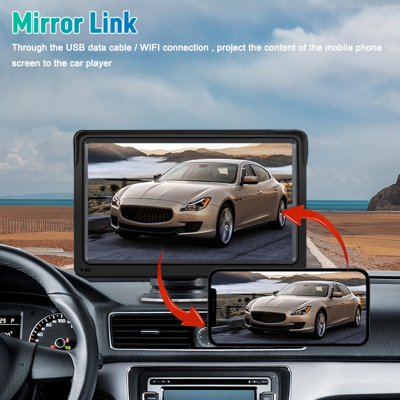 7inch CarPlay Android Auto Car Radio Multimedia Video Player USB AUX Input BluetoothPortable Touch Screen With Rear View Camera