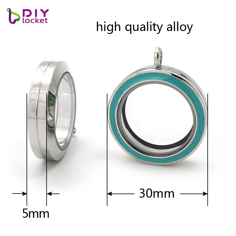 diylocket 30mm Round Twist glass floating charm locket Living memory locket chains included for free LSFL024