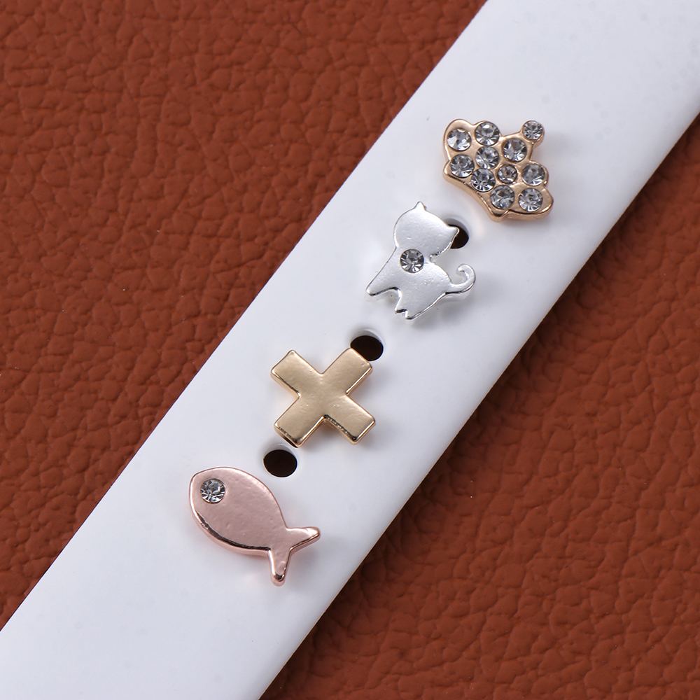 3Pcs Cute Metal Cat Fish Rivet Decorative Ring Nails For Apple Watch Band Ornament Charms Silicone Strap Accessories For iwatch