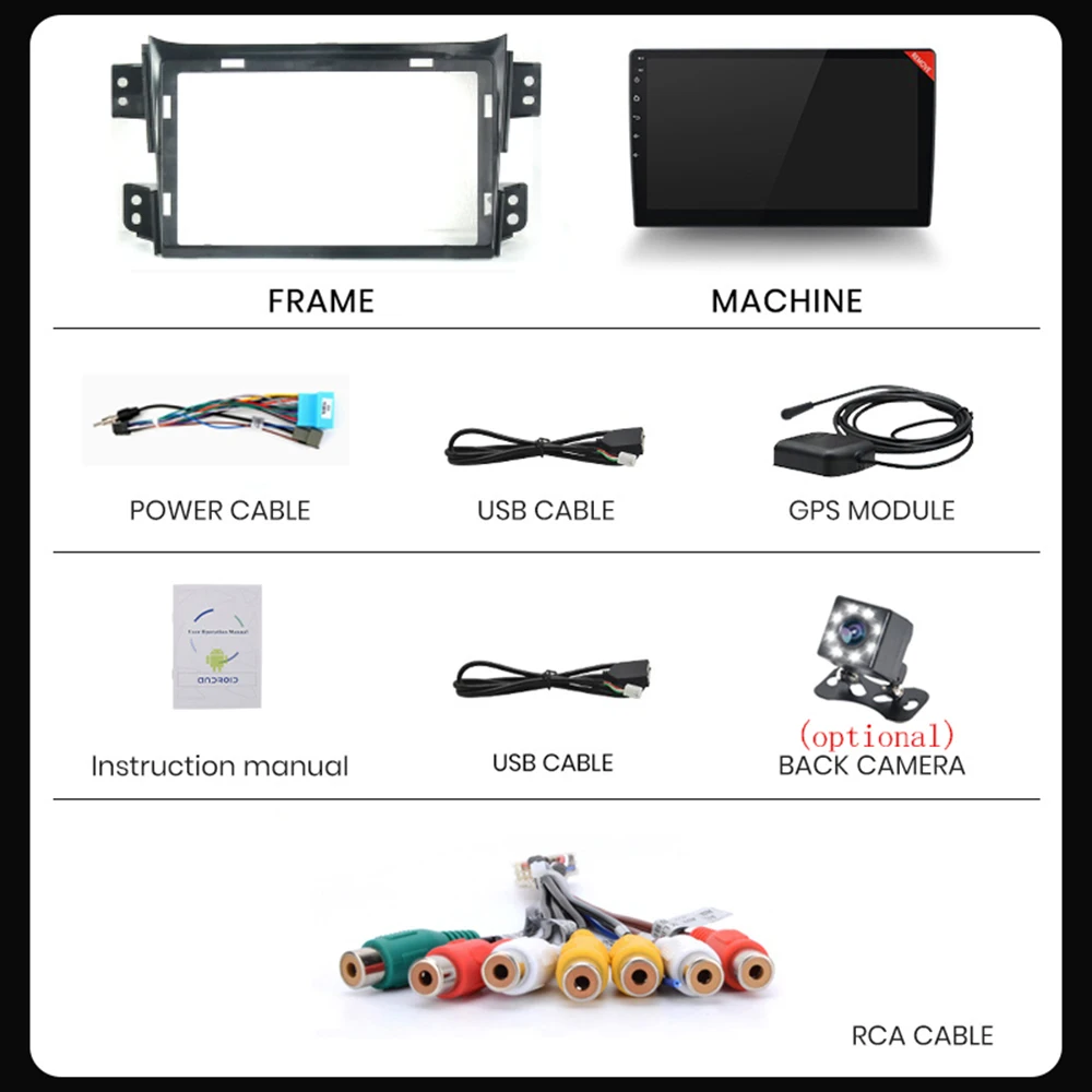 8G 128G 2DIN Android 13 Car Auto Radio For Opel Agila Suzuki Splash Ritz 2008-2014 Multimedia Player Head unit Carplay+Auto WIFI